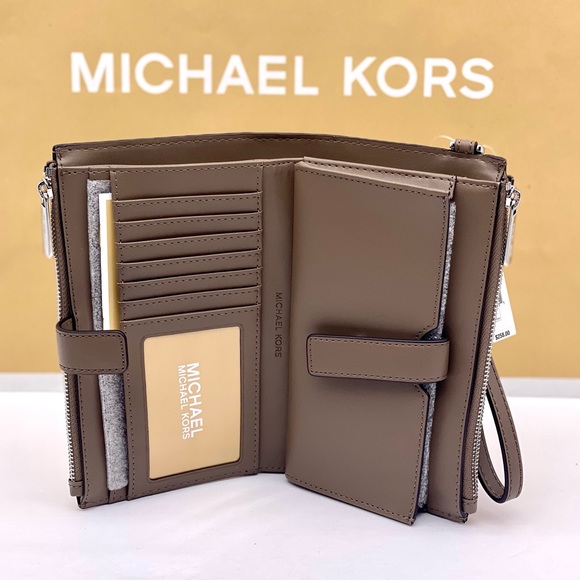 Michael Kors DoubleZip Wallet Wristlet Phone Case Dusk - Picture 8 of 15